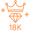 Need a linear icon in orange color and white/transparent background for a section with the heading - 18K Gold-Plated Luxury.