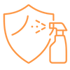 need a linear icon in orange color and white/ transparent background fro a section with content - Anti tarnish coating
