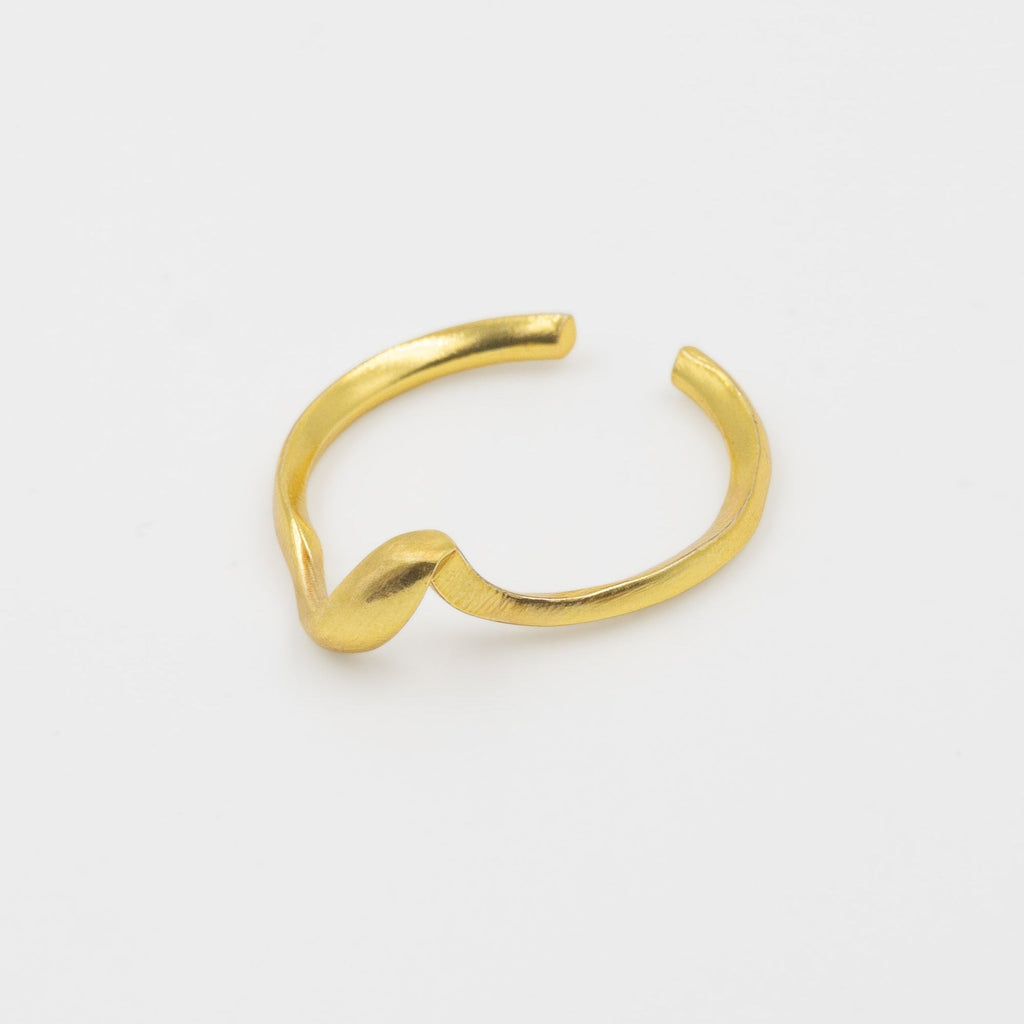 Gold ring on a white background