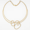 Gold necklace on a white background